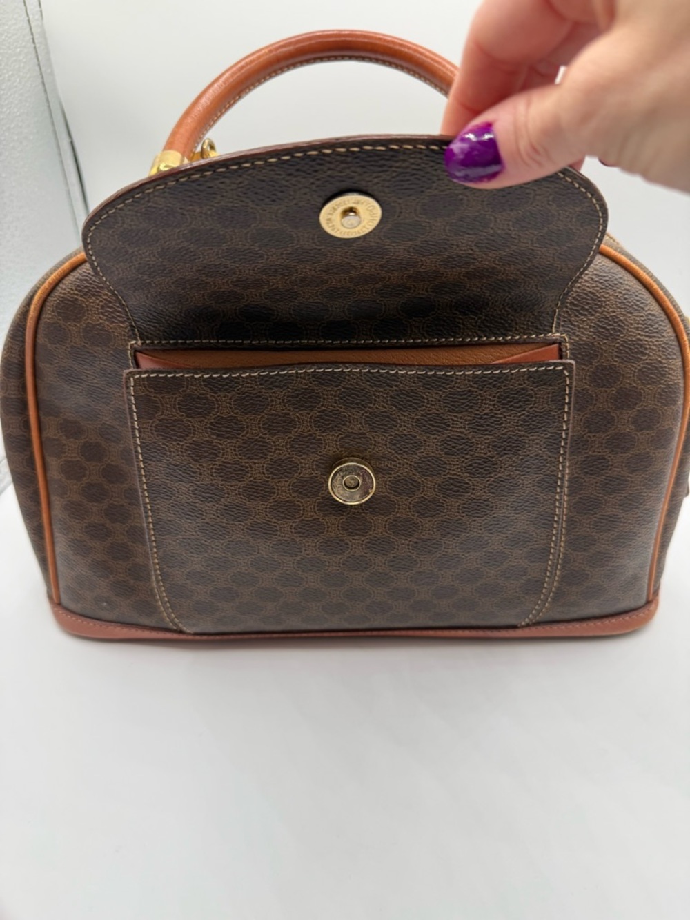 A+ condition Céline Vintage Macadam satchel bag - Picture 9 of 14